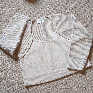 ba&sh Cream V-Neck Sweater
